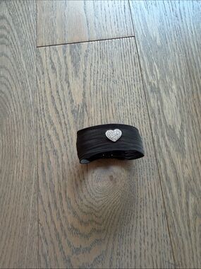 Diamond heart black bracelet